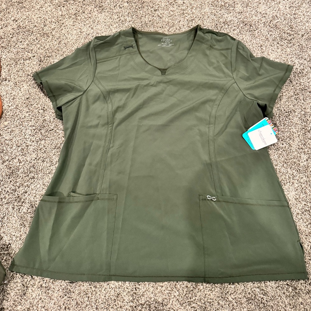 Olive Green Women's Scrub Top